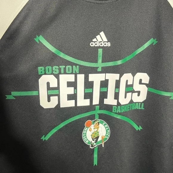Adidas Boston Celtics Warm-Up Shooting Jersey, Black/White/Green, Mens Medium - Picture 4 of 4